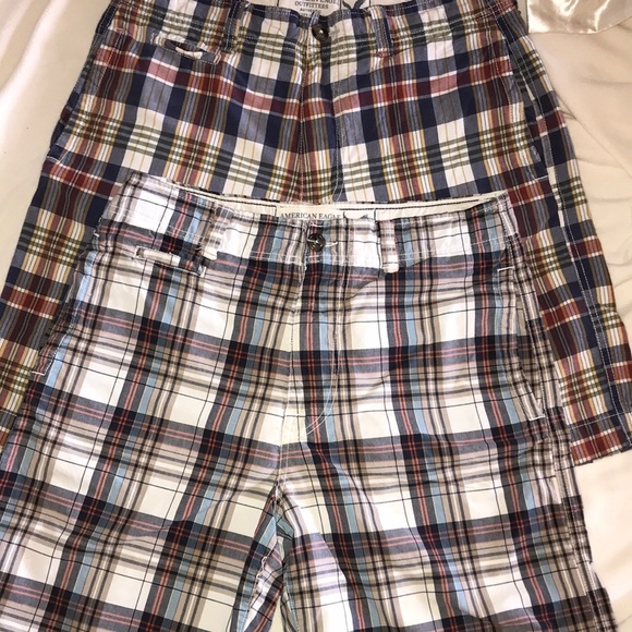 2 pairs American Eagle plaid men’s Shorts size 32 - Picture 1 of 10